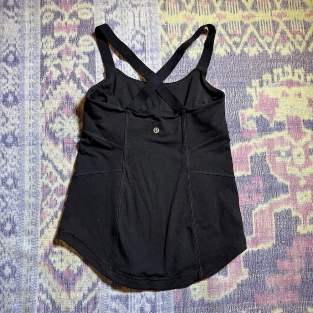 Lululemon Work It Out Tank Top Yoga Shelf Bra Stretch Sleeveless In Black - Picture 12 of 16